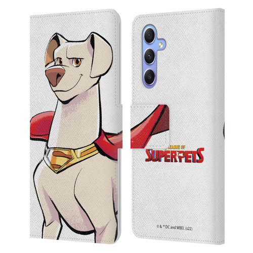 DC League Of Super Pets Graphics Krypto Leather Book Wallet Case Cover For Samsung Galaxy A34 5G