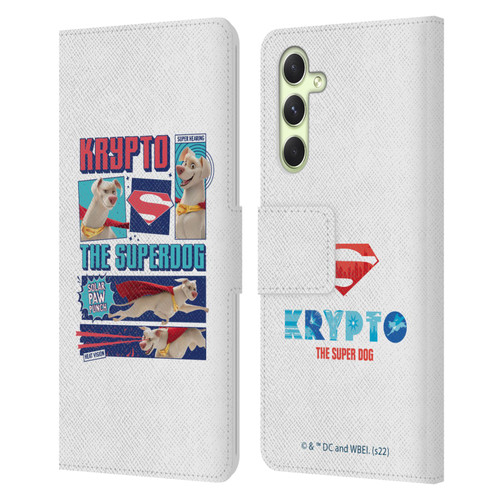 DC League Of Super Pets Graphics Krypto The Superdog Leather Book Wallet Case Cover For Samsung Galaxy A54 5G