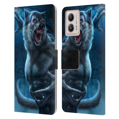 Tom Wood Horror Werewolf Leather Book Wallet Case Cover For Motorola Moto G53 5G