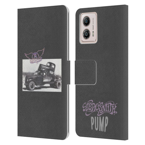 Aerosmith Black And White The Pump Leather Book Wallet Case Cover For Motorola Moto G53 5G