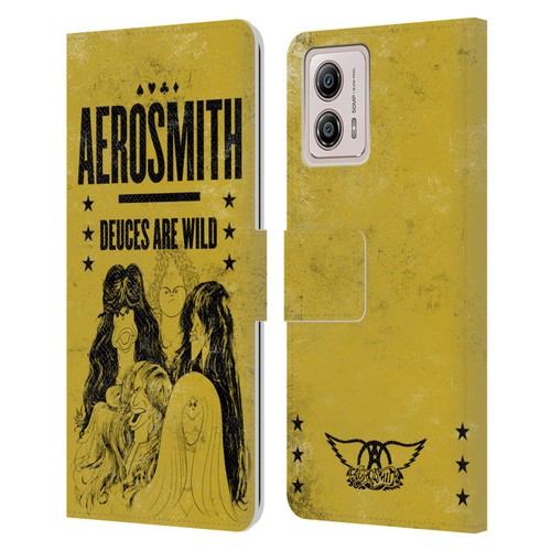Aerosmith Classics Deuces Are Wild Leather Book Wallet Case Cover For Motorola Moto G53 5G