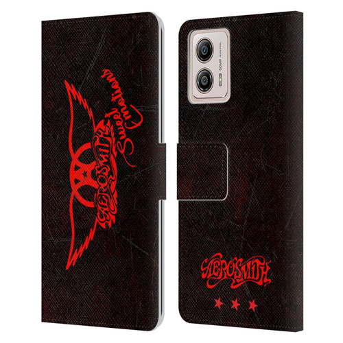 Aerosmith Classics Red Winged Sweet Emotions Leather Book Wallet Case Cover For Motorola Moto G53 5G