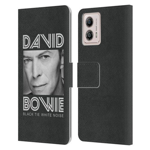David Bowie Album Art Black Tie Leather Book Wallet Case Cover For Motorola Moto G53 5G