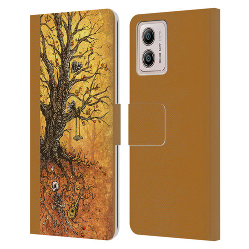 David Lozeau Colourful Art Tree Of Life Leather Book Wallet Case Cover For Motorola Moto G53 5G
