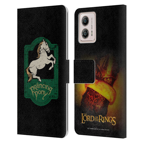 The Lord Of The Rings The Fellowship Of The Ring Graphics Prancing Pony Leather Book Wallet Case Cover For Motorola Moto G53 5G