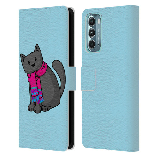 Beth Wilson Doodlecats Cold In A Scarf Leather Book Wallet Case Cover For Motorola Moto G Stylus 5G (2022)