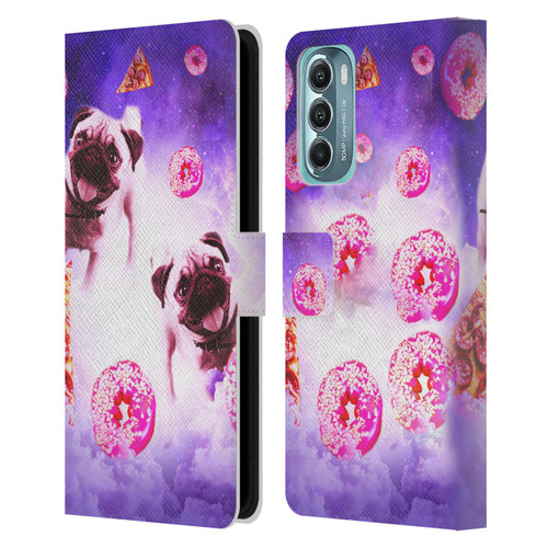 Random Galaxy Mixed Designs Pugs Pizza & Donut Leather Book Wallet Case Cover For Motorola Moto G Stylus 5G (2022)