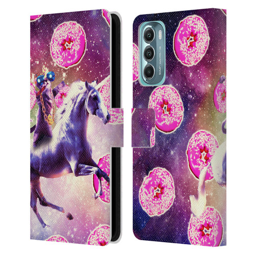 Random Galaxy Mixed Designs Thug Cat Riding Unicorn Leather Book Wallet Case Cover For Motorola Moto G Stylus 5G (2022)