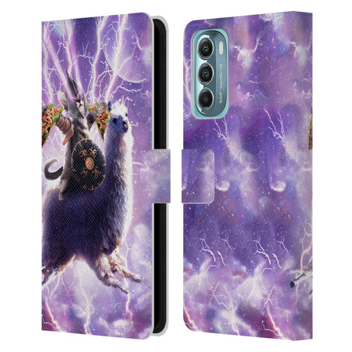 Random Galaxy Space Llama Lazer Cat & Tacos Leather Book Wallet Case Cover For Motorola Moto G Stylus 5G (2022)