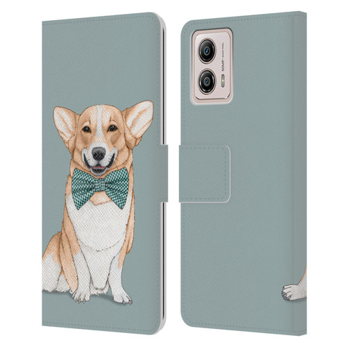 Barruf Dogs Corgi Leather Book Wallet Case Cover For Motorola Moto G53 5G