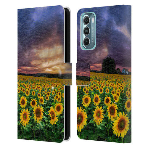 Celebrate Life Gallery Florals Stormy Sunrise Leather Book Wallet Case Cover For Motorola Moto G Stylus 5G (2022)