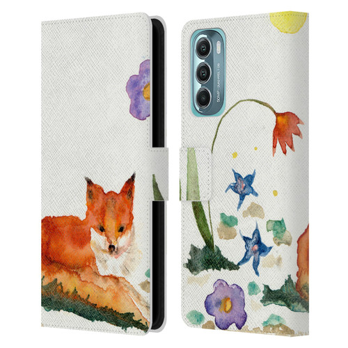 Wyanne Animals Little Fox In The Garden Leather Book Wallet Case Cover For Motorola Moto G Stylus 5G (2022)