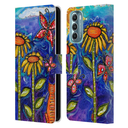 Wyanne Nature 2 Sundown Sunflowers Leather Book Wallet Case Cover For Motorola Moto G Stylus 5G (2022)