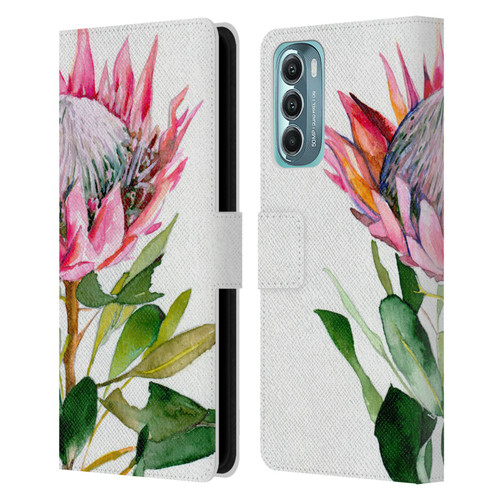 Mai Autumn Floral Blooms Protea Leather Book Wallet Case Cover For Motorola Moto G Stylus 5G (2022)