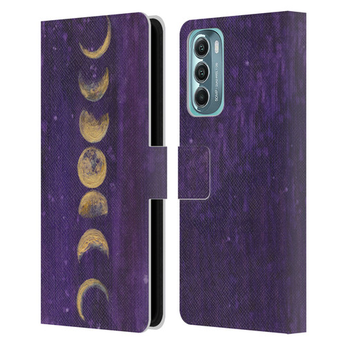 Mai Autumn Space And Sky Moon Phases Leather Book Wallet Case Cover For Motorola Moto G Stylus 5G (2022)
