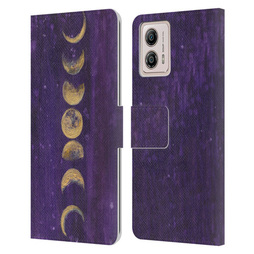 Mai Autumn Space And Sky Moon Phases Leather Book Wallet Case Cover For Motorola Moto G53 5G