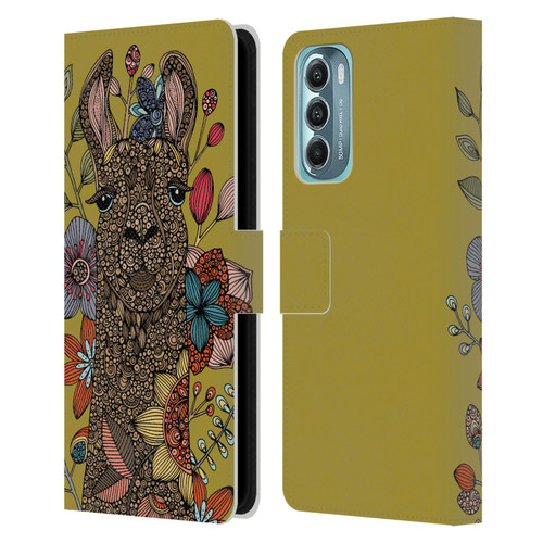 Valentina Animals And Floral Llama Leather Book Wallet Case Cover For Motorola Moto G Stylus 5G (2022)