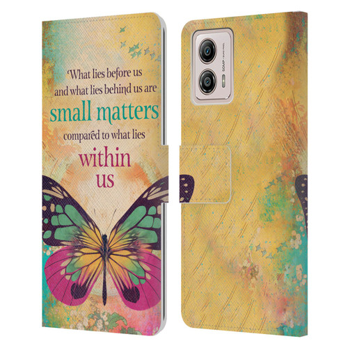 Duirwaigh Insects Butterfly 2 Leather Book Wallet Case Cover For Motorola Moto G53 5G