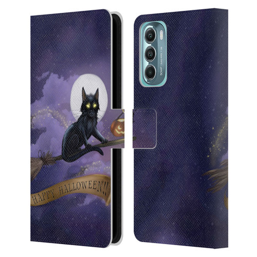 Ash Evans Black Cats Happy Halloween Leather Book Wallet Case Cover For Motorola Moto G Stylus 5G (2022)