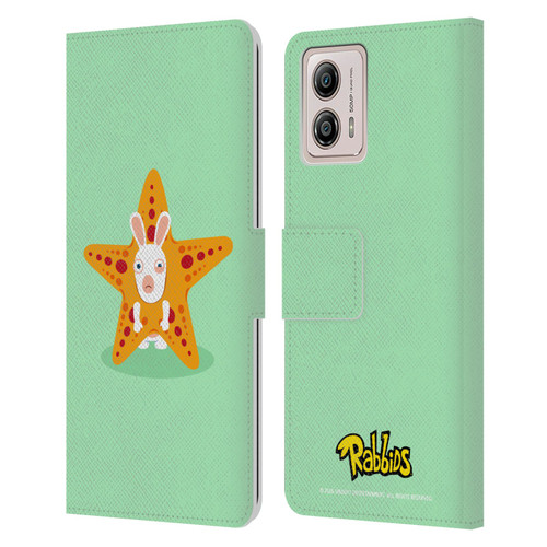 Rabbids Costumes Starfish Leather Book Wallet Case Cover For Motorola Moto G53 5G