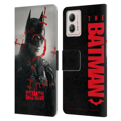 The Batman Posters Unmask The Truth Leather Book Wallet Case Cover For Motorola Moto G53 5G