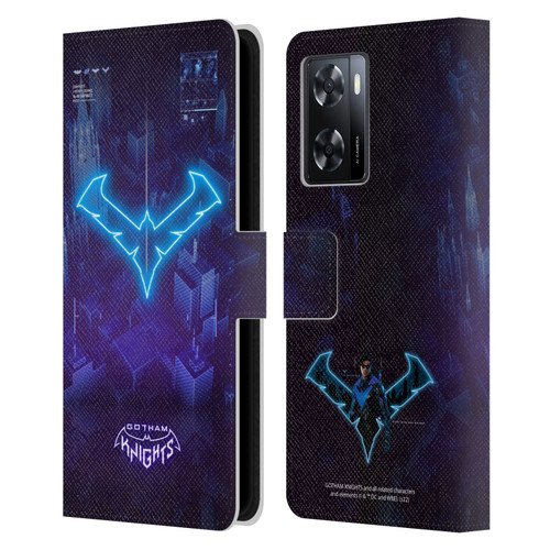 Gotham Knights Character Art Nightwing Leather Book Wallet Case Cover For OPPO A57s