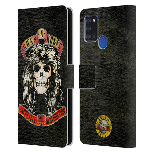 Guns N' Roses Vintage Adler Leather Book Wallet Case Cover For Samsung Galaxy A21s (2020)