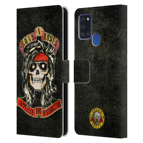 Guns N' Roses Vintage McKagan Leather Book Wallet Case Cover For Samsung Galaxy A21s (2020)