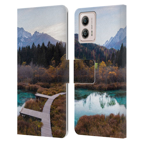 Patrik Lovrin Magical Lakes Zelenci, Slovenia In Autumn Leather Book Wallet Case Cover For Motorola Moto G53 5G