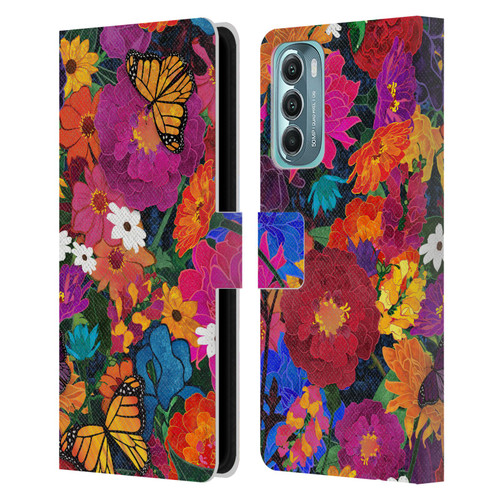 Suzan Lind Butterflies Flower Collage Leather Book Wallet Case Cover For Motorola Moto G Stylus 5G (2022)