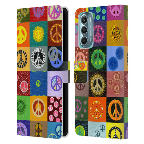 Suzan Lind Colours & Patterns Peace Quilt Leather Book Wallet Case Cover For Motorola Moto G Stylus 5G (2022)