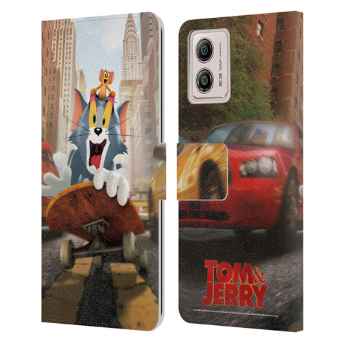 Tom And Jerry Movie (2021) Graphics Best Of Enemies Leather Book Wallet Case Cover For Motorola Moto G53 5G