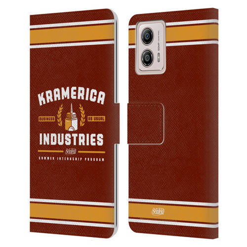 Seinfeld Graphics Kramerica Industries Leather Book Wallet Case Cover For Motorola Moto G53 5G