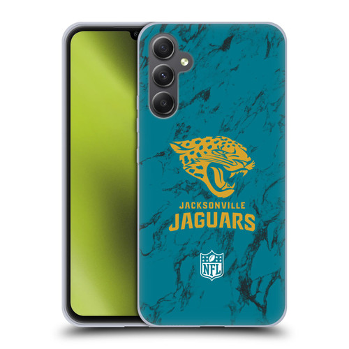 NFL Jacksonville Jaguars Graphics Coloured Marble Soft Gel Case for Samsung Galaxy A34 5G