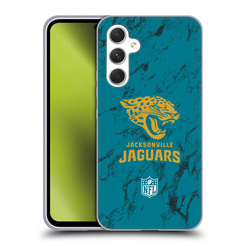 NFL Jacksonville Jaguars Graphics Coloured Marble Soft Gel Case for Samsung Galaxy A54 5G