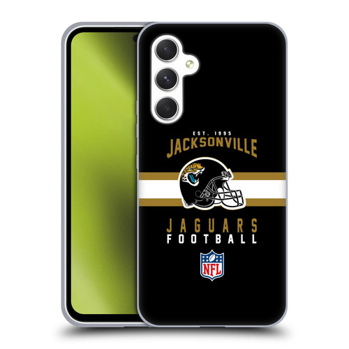 NFL Jacksonville Jaguars Graphics Helmet Typography Soft Gel Case for Samsung Galaxy A54 5G