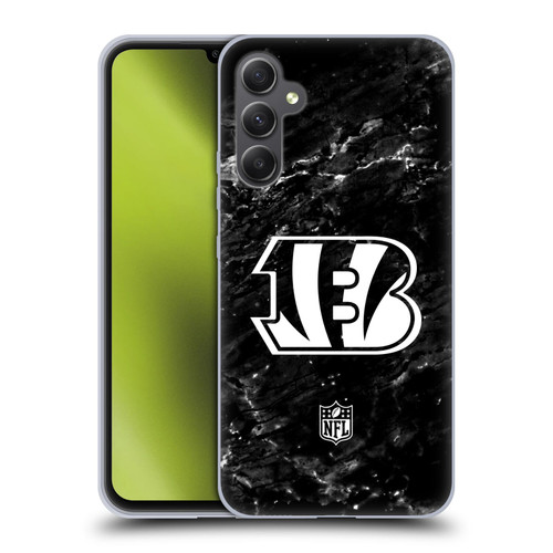 NFL Cincinnati Bengals Artwork Marble Soft Gel Case for Samsung Galaxy A34 5G