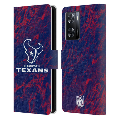 NFL Houston Texans Graphics Coloured Marble Leather Book Wallet Case Cover For OPPO A57s