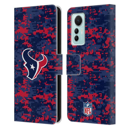 NFL Houston Texans Graphics Digital Camouflage Leather Book Wallet Case Cover For Xiaomi 12 Lite