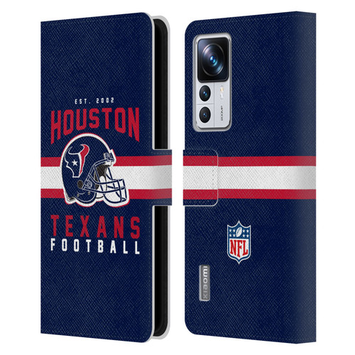 NFL Houston Texans Graphics Helmet Typography Leather Book Wallet Case Cover For Xiaomi 12T Pro
