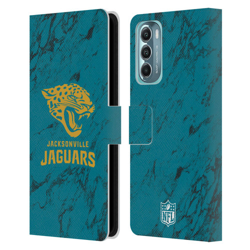 NFL Jacksonville Jaguars Graphics Coloured Marble Leather Book Wallet Case Cover For Motorola Moto G Stylus 5G (2022)