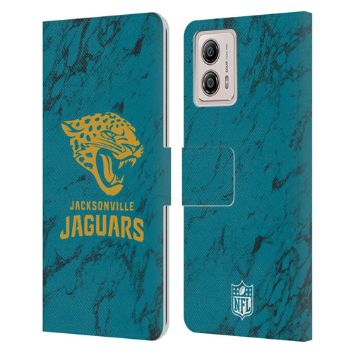 NFL Jacksonville Jaguars Graphics Coloured Marble Leather Book Wallet Case Cover For Motorola Moto G53 5G