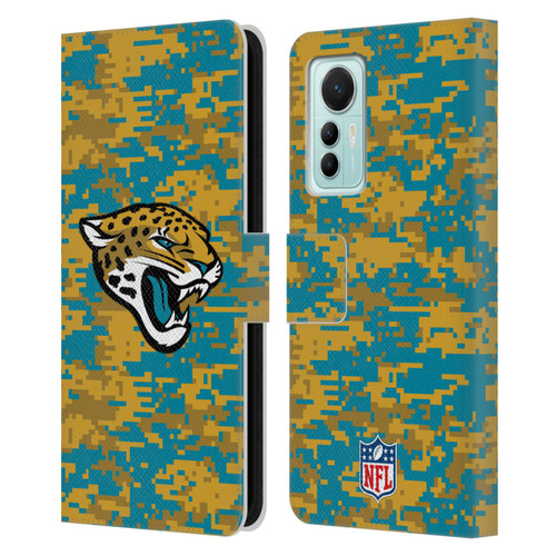 NFL Jacksonville Jaguars Graphics Digital Camouflage Leather Book Wallet Case Cover For Xiaomi 12 Lite