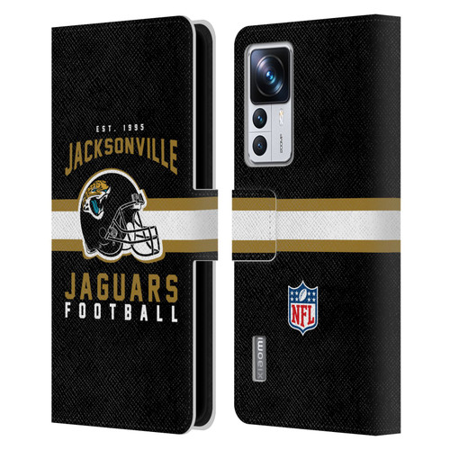 NFL Jacksonville Jaguars Graphics Helmet Typography Leather Book Wallet Case Cover For Xiaomi 12T Pro