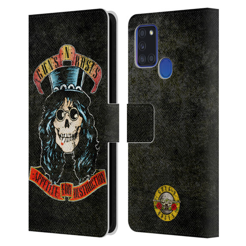 Guns N' Roses Vintage Slash Leather Book Wallet Case Cover For Samsung Galaxy A21s (2020)