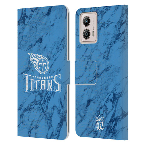NFL Tennessee Titans Graphics Coloured Marble Leather Book Wallet Case Cover For Motorola Moto G53 5G