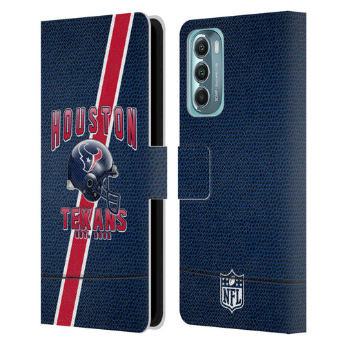 NFL Houston Texans Logo Art Football Stripes Leather Book Wallet Case Cover For Motorola Moto G Stylus 5G (2022)