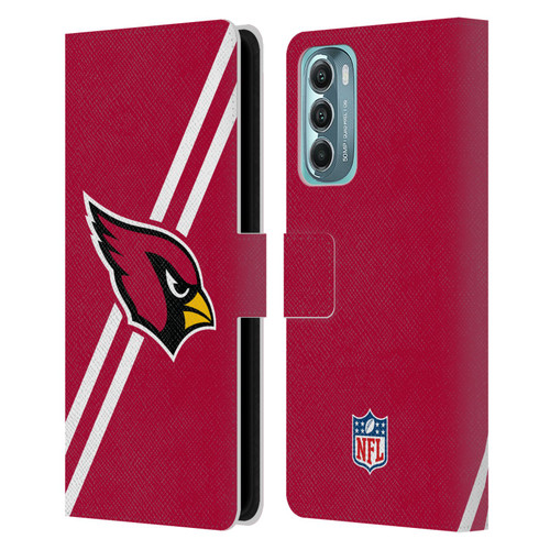 NFL Arizona Cardinals Logo Stripes Leather Book Wallet Case Cover For Motorola Moto G Stylus 5G (2022)