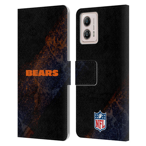 NFL Chicago Bears Logo Blur Leather Book Wallet Case Cover For Motorola Moto G53 5G