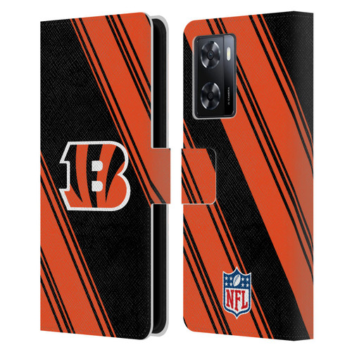 NFL Cincinnati Bengals Artwork Stripes Leather Book Wallet Case Cover For OPPO A57s